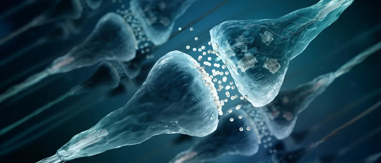 Neural synapses firing at each other.